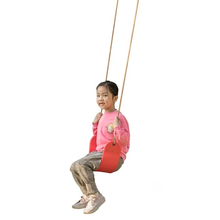 Playberg Outdoor Playground Kids Heavy Duty Swing Seat, EVA Belt Swing with Rope for All Ages, Red QI004076.RD